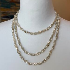 Cultured Freshwater Pearl Long Strand Necklace 60"